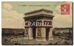 Old Postcard Paris Arc de Triomphe Etoile