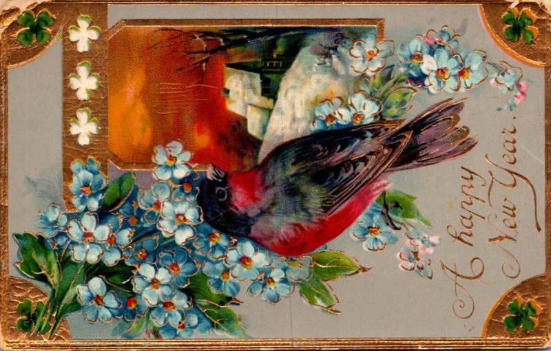 New Year With Birds and Flowers 1916