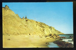 Block Island, Rhode Island/RI Postcard,Clay Banks/Lighthouse