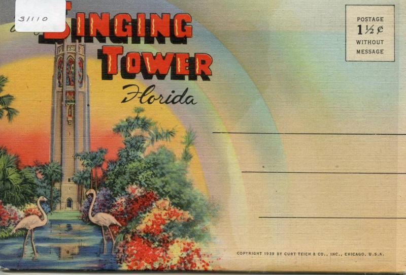 Folder - FL -Singing Tower 18 views +covers +narrative (Label attached to sle...