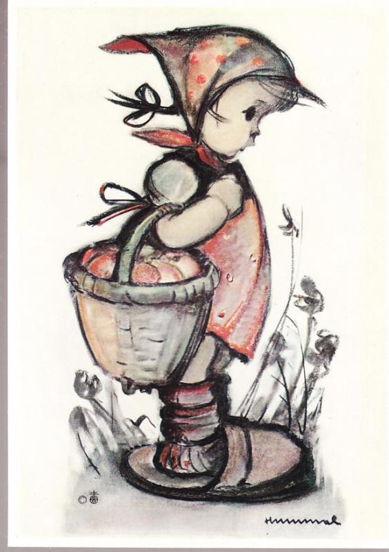 Hummel Card - Girl with Basket of Apples Unused