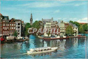 Postcard Modern Amsterdam Binnen Amstel in Groenburgwal Gedrukt in Nederland