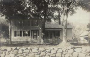 Home & Rock Wall - Publ in Winsted CT c1910 Real Photo Postcard