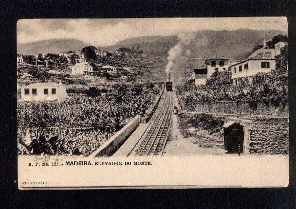 035295 PORTUGAL MADEIRA Train on lift Vintage PC