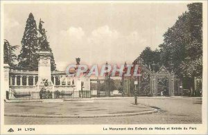 Postcard Old Lyon Monument Children of the Rhone and the Park Entrance