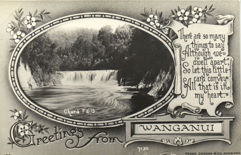 PC NEW ZEALAND, WANGANUI. OHURA FALLS, Vintage REAL PHOTO Postcard (b43872)