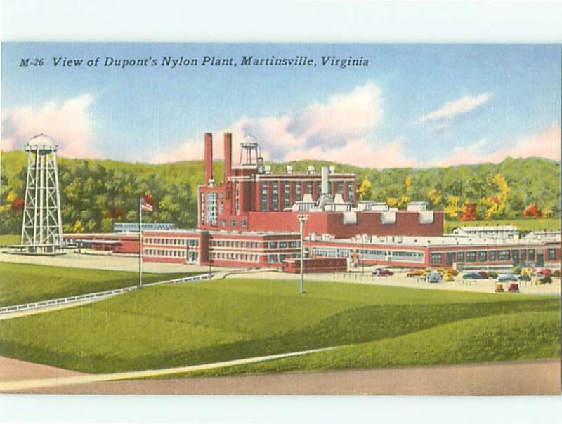 Martinsville VA M-26 View Dupont Nylon Plant Factory Plastics   Postcard # 5666
