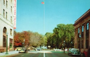 Vintage Postcard Park Avenue from Public Square Mansfield OH Richland Trust Ohio