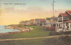 Kelsey Point Westbrook Connecticut 1929 hand colored postcard