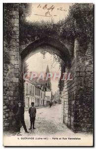 Old Postcard Guerande door and street Vannetaise