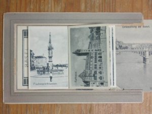 Basel Switzerland Pull-Out Mechanical Flapper Multi-View Postcard c1910 12 VIEWS