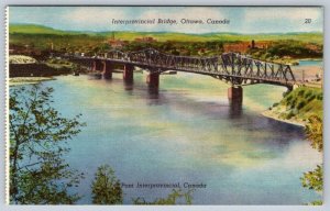 Interprovincial Bridge, Ottawa, Ontario, Canada, Vintage Linen Postcard, NOS