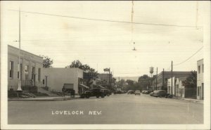 Lovelock NV Street Scene Cars Real Photo Postcard