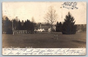 RPPC  1907  US Army Drill Ground  Lansing  Michigan  Postcard