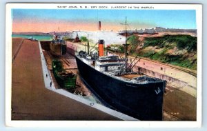 Saint John NEW BRUNSWICK Dry Dock CANADA Postcard