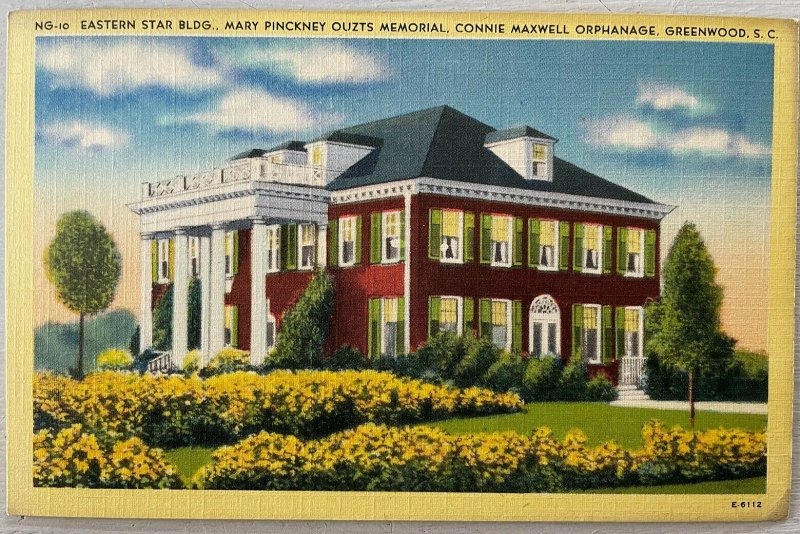 Vintage Postcard 1930-1945 Connie Maxwell Orphanage Outz Memorial Greenwood SC