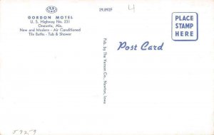 Onenta Alabama Gordon Motel Vintage Postcard AA10293