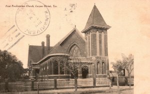 Vintage Postcard 1908 First Presbyterian Church Building Corpus Christi Texas TX