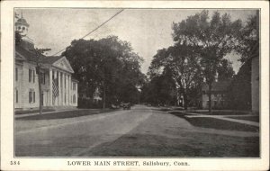 Salisbury Connecticut CT Main St. 1910s-30s Postcard