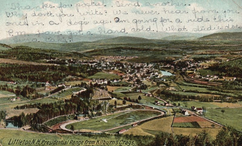 Vintage Postcard 1909 Presidential Range From Kilburn's Crags Littleton NH