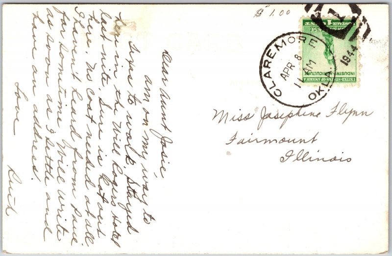 Claremore Oklahoma OK, 1944 Will Rogers Memorial, Stone Walls, RPPC Postcard