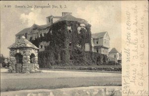 Narragansett RI Rhode Island Pier Greene's Inn c1900-20s Vintage Postcard
