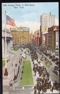 NEW YORK CITY Fifth Avenue, North of 40th Street people cars - Divided Back