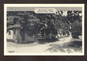 DETROIT LAKES MINNESOTA BIRCHWOOD CABINS VINTAGE ADVERTISING POSTCARD