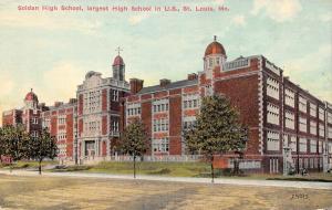 ST LOUIS, MO Missouri    SOLDAN HIGH SCHOOL~Largest in U.S.     1912 Postcard