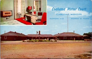Postcard Coahama Motor Court on Highway 61 in Clarksdale, Mississippi