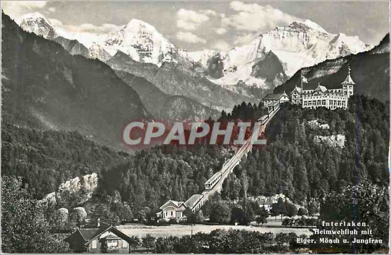 Modern Postcard Interlaken Heimwehilub mit Eiger Monch Jungfrau u