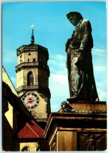 M-18866 Schiller monument with collegiate church Stuttgart Germany