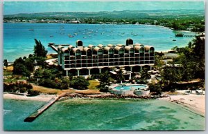 Vtg Barbados West Indies Barbados Hilton Hotel Aerial View Postcard