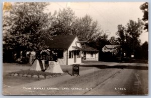 K16/ Lake George New York RPPC Postcard c1940s Twin Maples Cabins 231