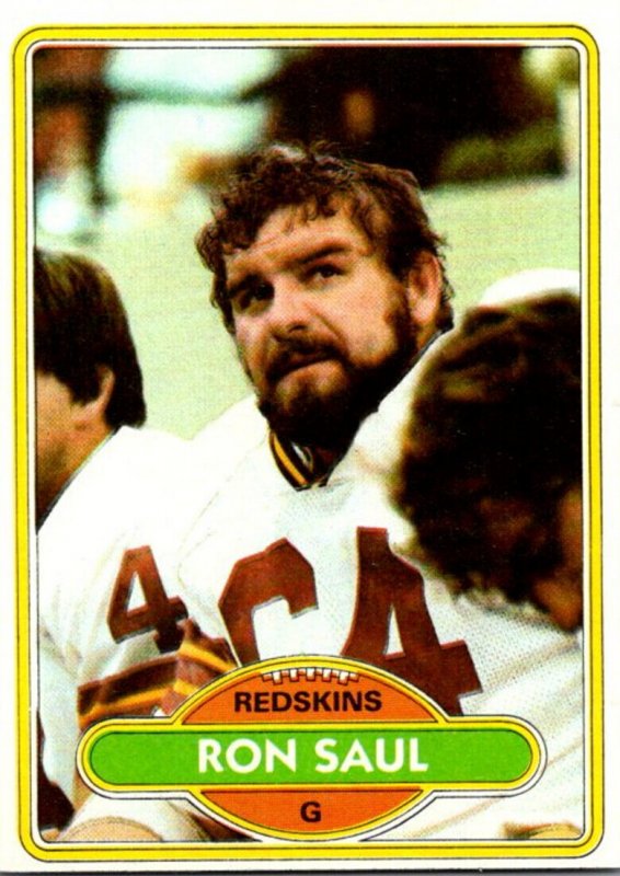 1980 Topps Football Card Ron Saul G Washington Redskins sun0009