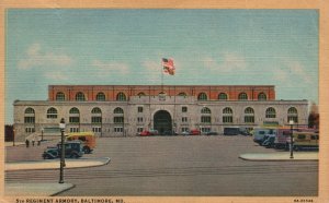 Vintage Postcard 1952 View of 5th Regiment Armory Baltimore Maryland MD