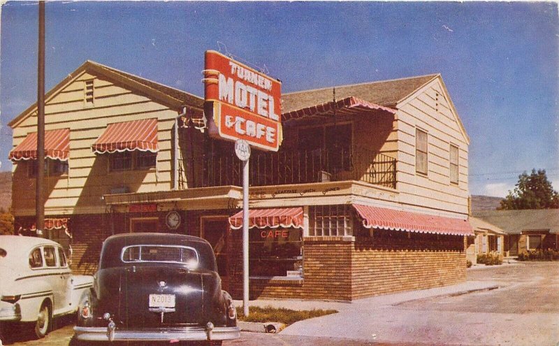 Postcard 1950s Utah Heber City Turner Motel Cafe autos occupation 23-11899