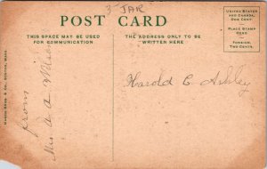 Boston Massachusetts MA Public Library Antique Postcard UNP WOB Note DB