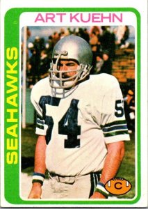 1978 Topps Football Card Art Kuehn Seattle Seahawks sk7456