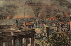 Salonica Salonique Greece Massive Fire c1910 Postcard