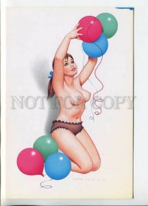 449553 nude girl with balloons Modern card