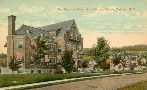 c1910 Postcard; Fox Memorial Hospital & Nurses Home, Oneonta NY Otsego County