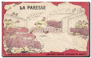 Militaria - Humor - Humor - Illustration - Laziness - Old Postcard