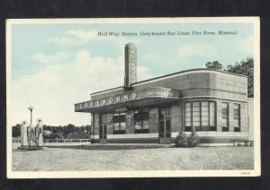 FLAT RIVER MISSOURI GREYHOUND BUS DEPOT STATION MO. VINTAGE POSTCARD