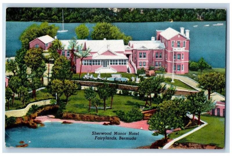 Bermuda Postcard Sherwood Manor Hotel Fairylands c1950's Vintage Unposted