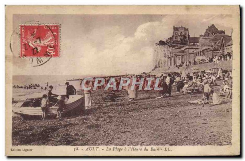 Old Postcard Ault La Plage L & # 39Heure Bath