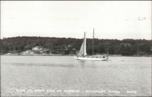 Rockport ME West Side of Harbor Real Photo Postcard