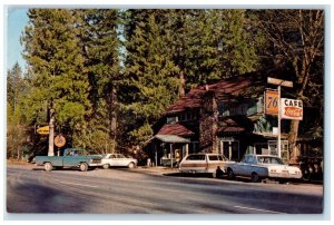 c1950's Marion Forks Lodge Motel Cars Cafe Coca Cola Idanha Oregon OR Postcard