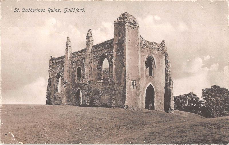 uk18386 st catherines ruins guildford real photo uk