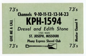 QSL Radio Card From St. Joseph Missouri KPH-1594